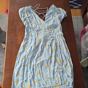 Derek Heart Light Blue Floral Mini Dress
